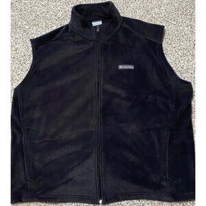 Columbia Zipper Fleece Pocket Vest Men Black Size XXL